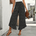 Velura – Pantalon large à volants smockés