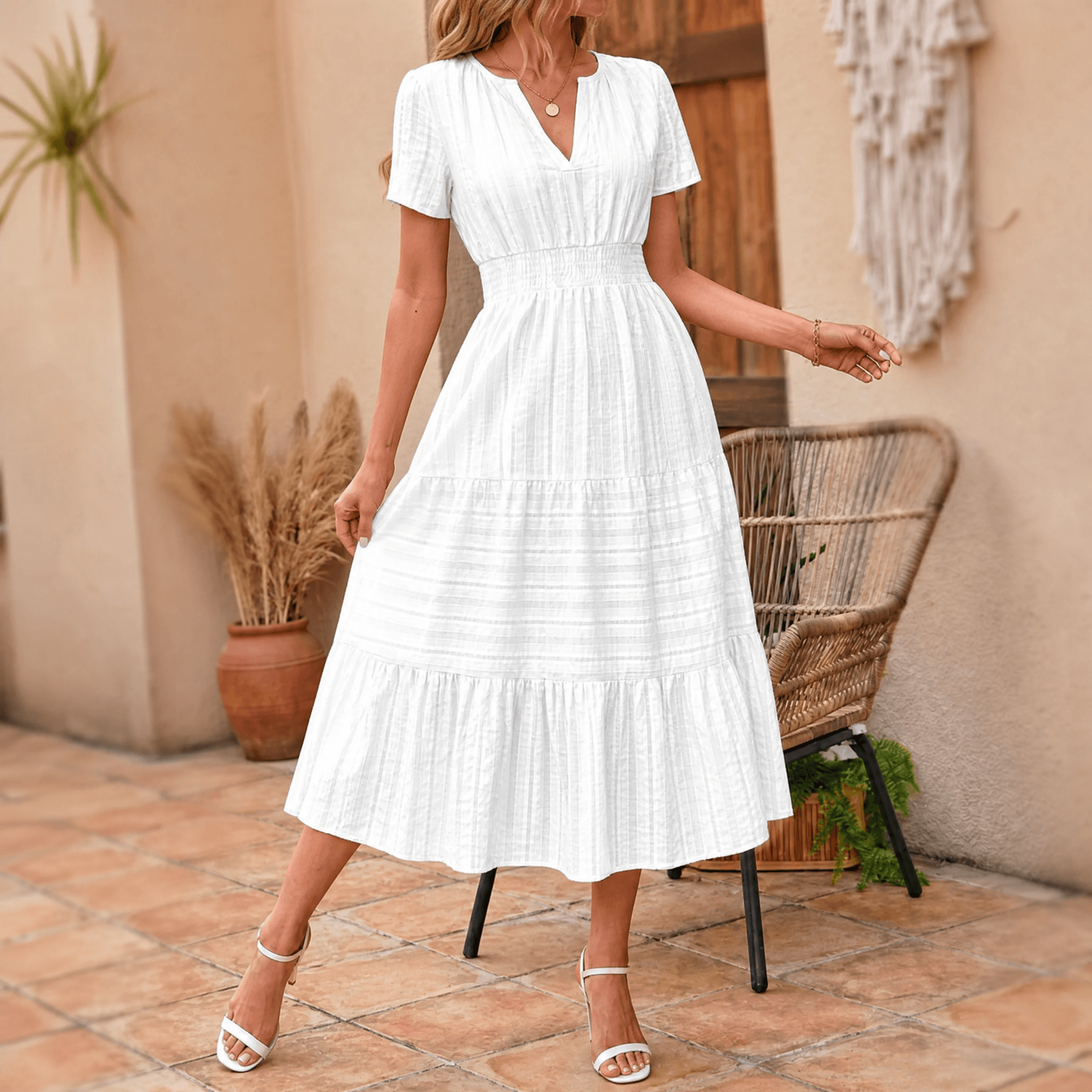 Vivara – Robe maxi d'été à décolleté en V fluide