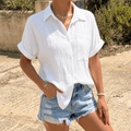 Vivara – Blouse à boutons en crêpe texturé pour femmes
