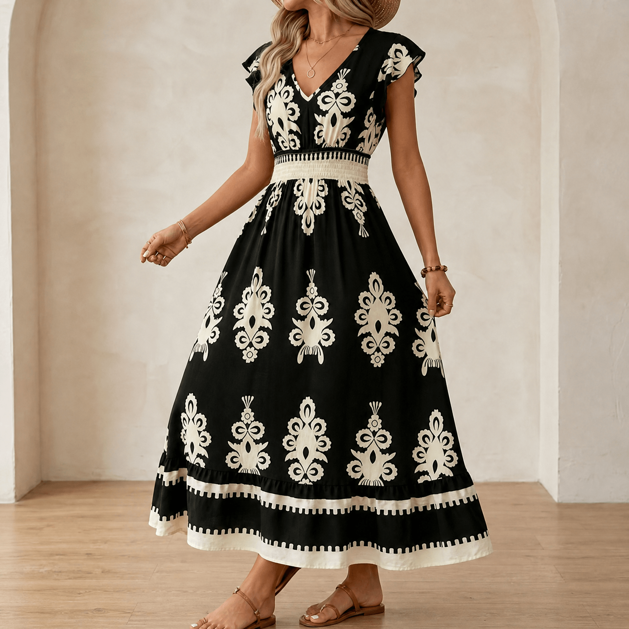 Vivara – Robe Maxi Imprimé Baroque pour Femmes