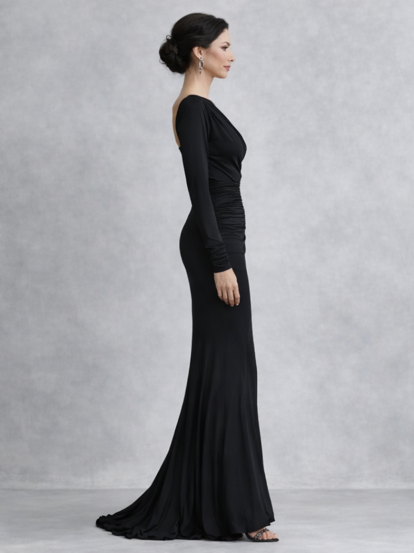 Vivienne | Robe Maxi Ruchée à Une Épaule