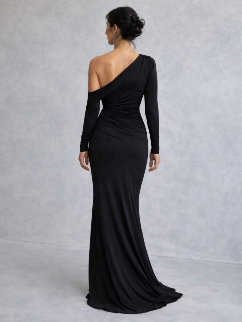Vivienne | Robe Maxi Ruchée à Une Épaule