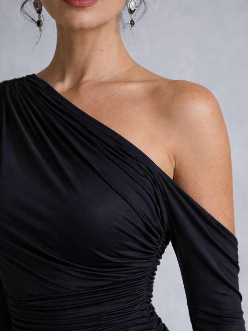Vivienne | Robe Maxi Ruchée à Une Épaule