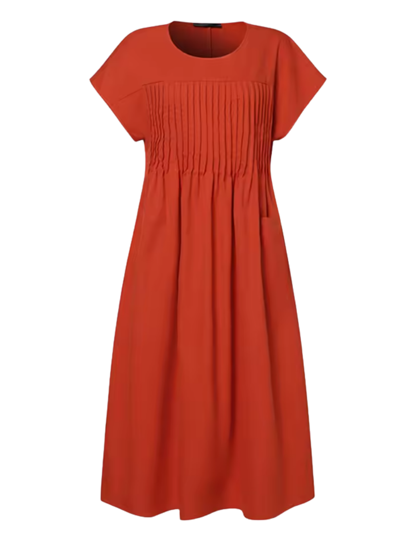 Avelisse | Robe midi à corsage plissé