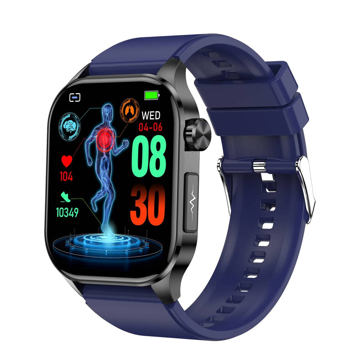 Montre connectée pour la santé et le fitness – EKG, Tension artérielle, Mesure du rythme cardiaque – Compatible avec iOS et Android
