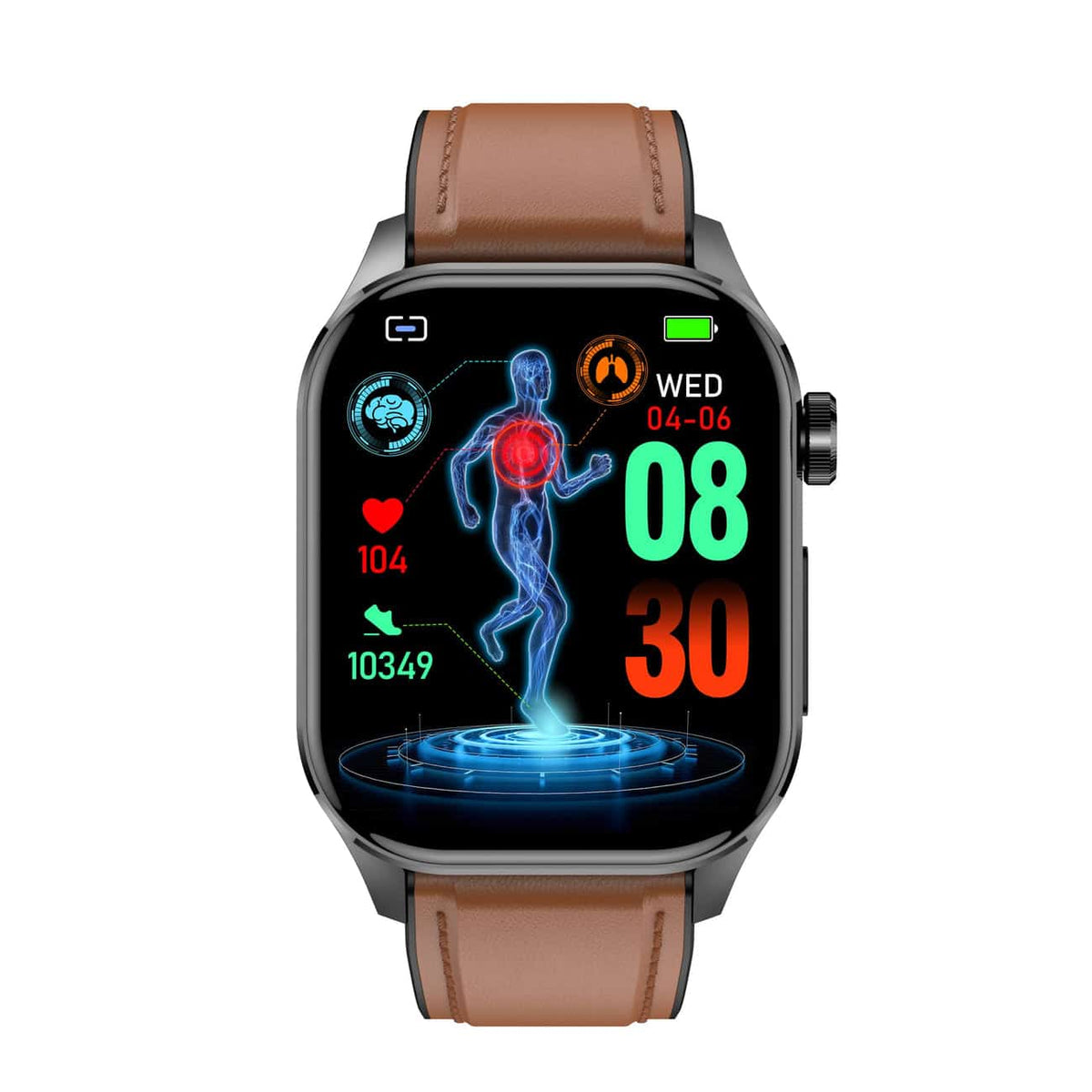 Montre connectée pour la santé et le fitness – EKG, Tension artérielle, Mesure du rythme cardiaque – Compatible avec iOS et Android