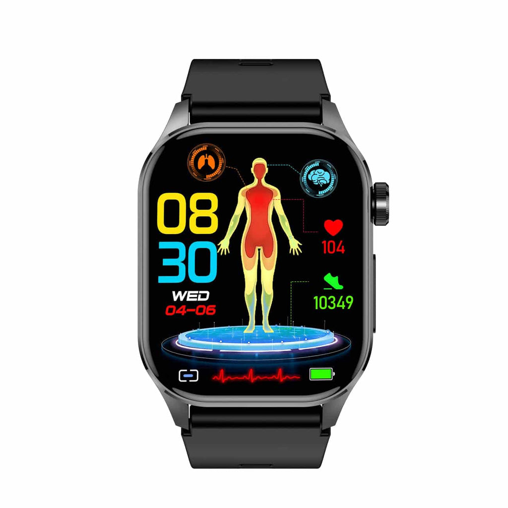 Montre connectée pour la santé et le fitness – EKG, Tension artérielle, Mesure du rythme cardiaque – Compatible avec iOS et Android