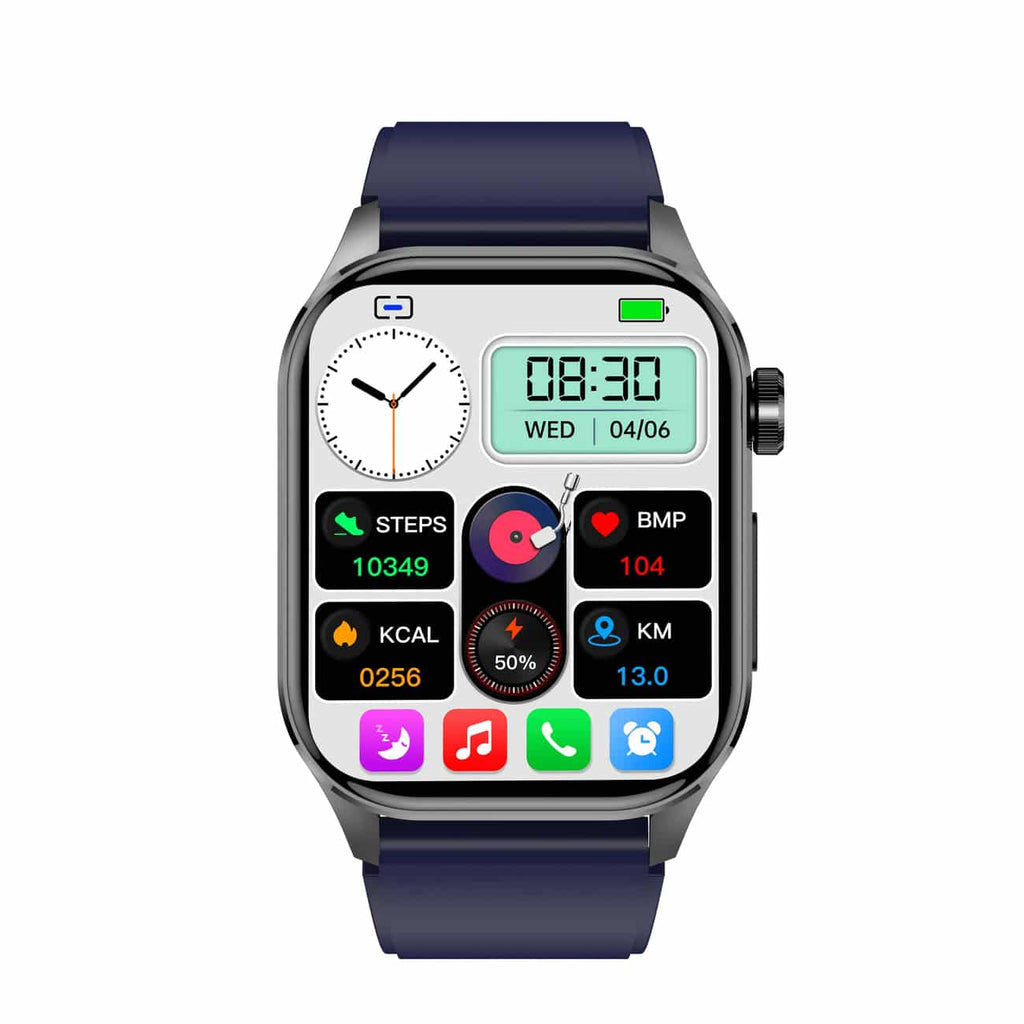 Montre connectée pour la santé et le fitness – EKG, Tension artérielle, Mesure du rythme cardiaque – Compatible avec iOS et Android