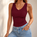 Wearbella – Débardeur à col en V côtelé pour femmes