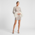 Robe Mini Femme Métallisée Robe Élégante à Sequins Soirée