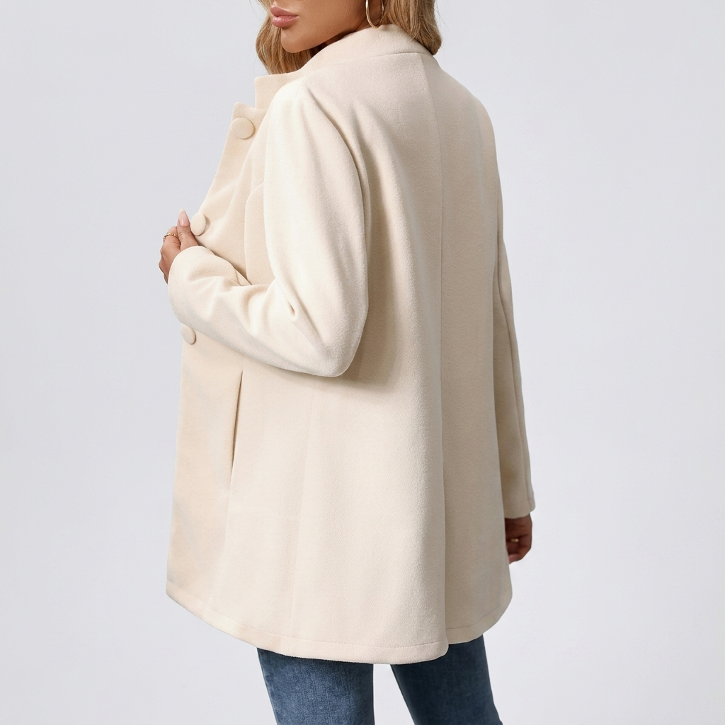 Manteau Femme Élégant Hiver Veste Longue Boutonnée Décontractée
