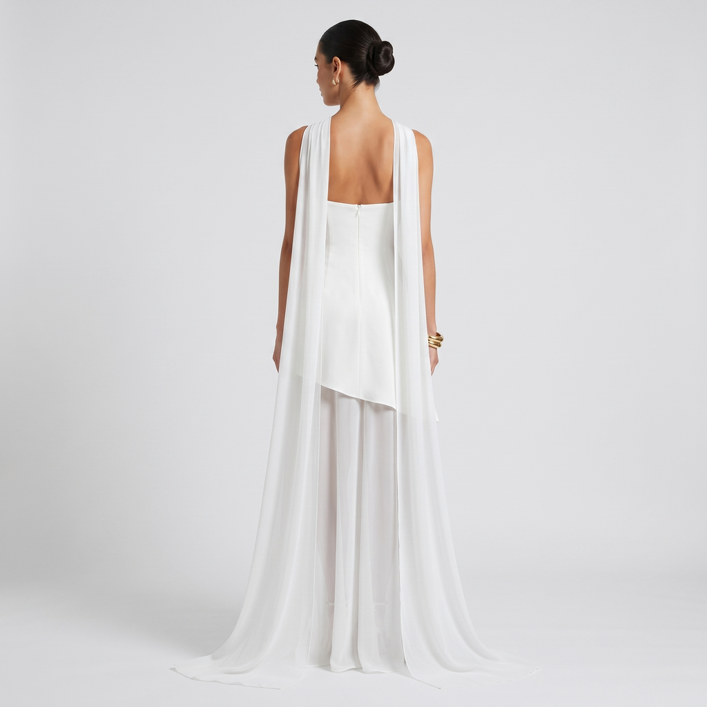 Robe Maxi Femme Bustier Fente Haute Robe Élégante de Soirée