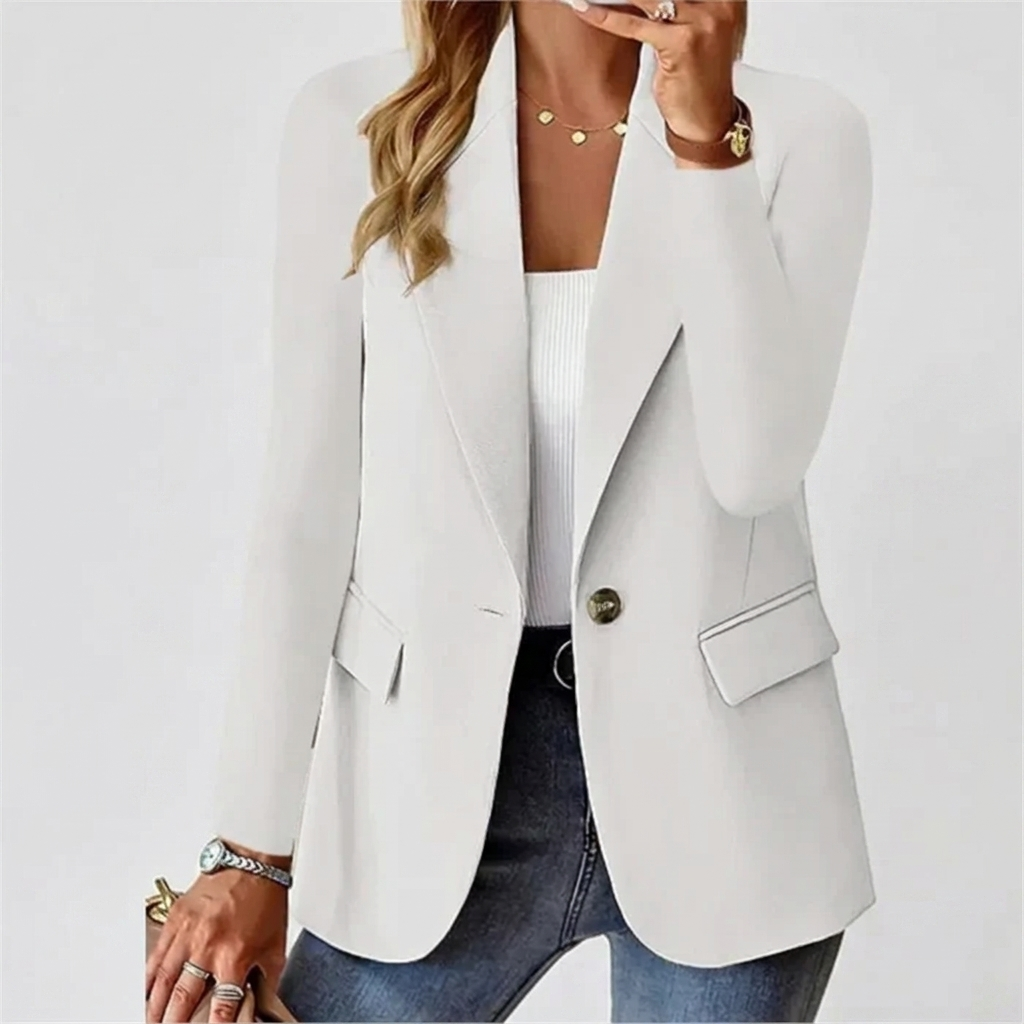 Blazer Femme Veste Élégante Coupe Ajustée Style Bureau Décontracté