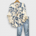 Blouse Fleurie Femme Haut Léger Décontracté Chemisier Élégant