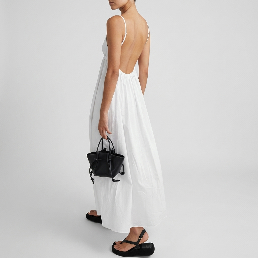 Robe Maxi Femme Dos Nu Robe Été Élégante Sans Manches