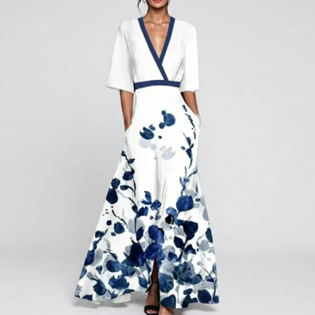 Robe Maxi Femme Fleurie Robe Élégante Fluide Pour Occasions