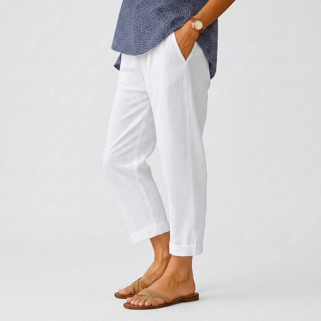 Pantalon Léger d’Été Femme Coupe Ample Respirant Style Décontracté