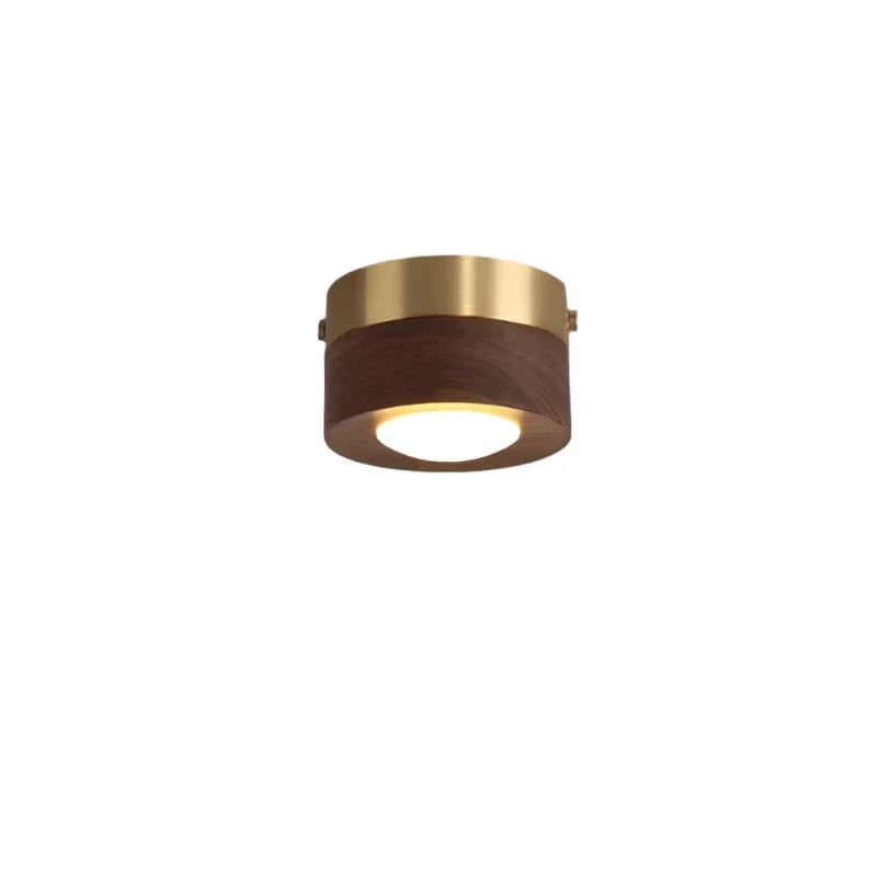 WoodenGlow - Lampe Plafonnier en Noyer avec Projecteur LED
