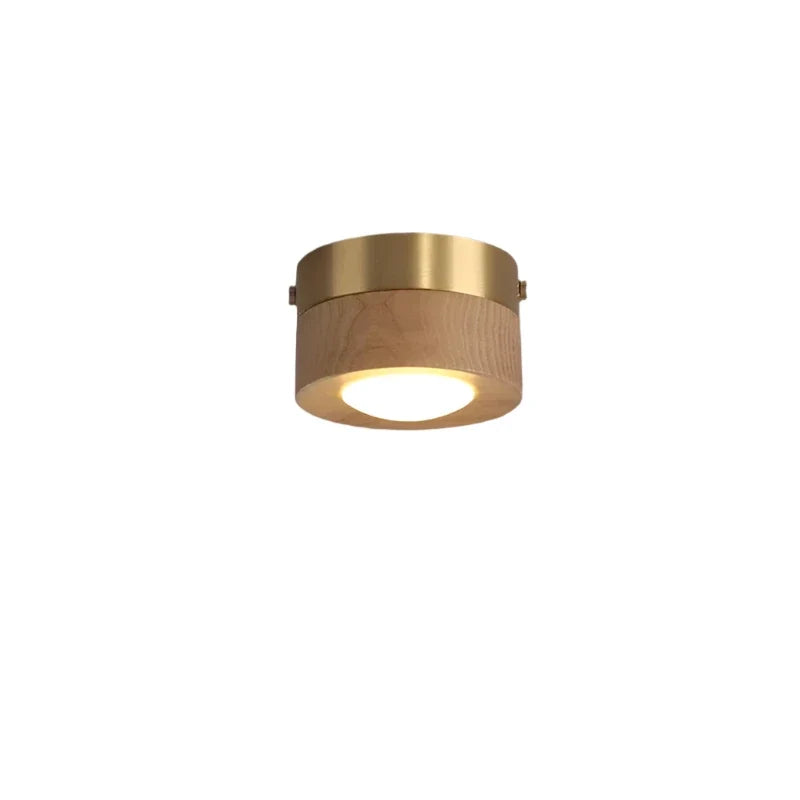 WoodenGlow - Lampe Plafonnier en Noyer avec Projecteur LED