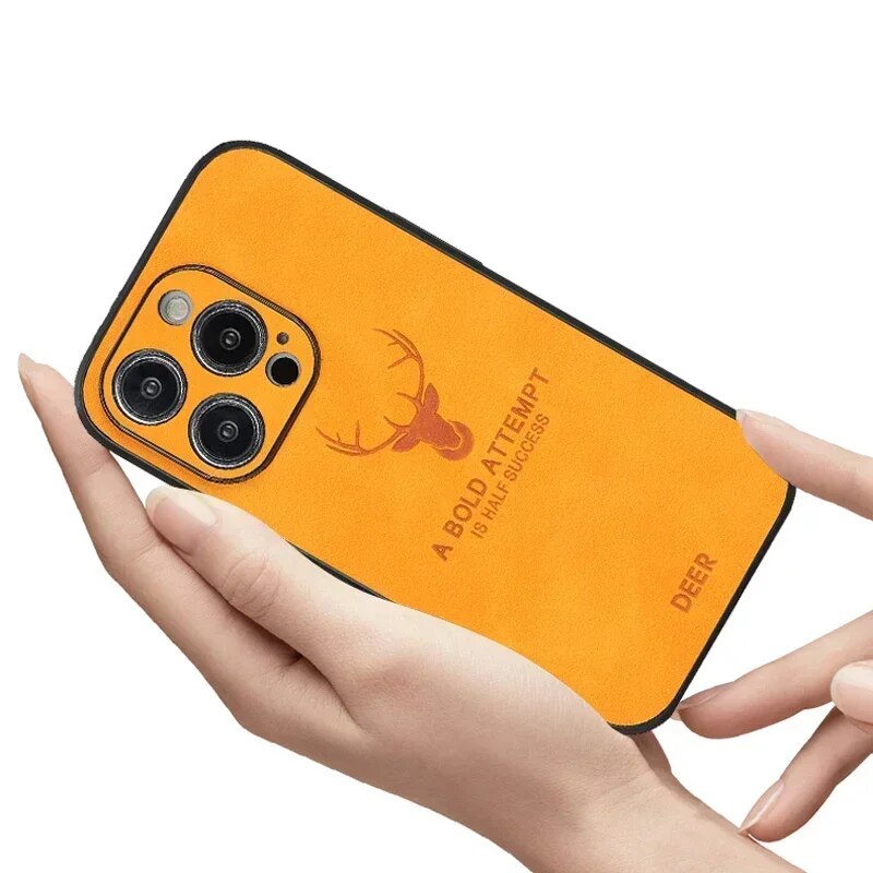 Deer - Étui en Cuir Luxe pour iPhone avec Design Élégant et Protection Antichoc