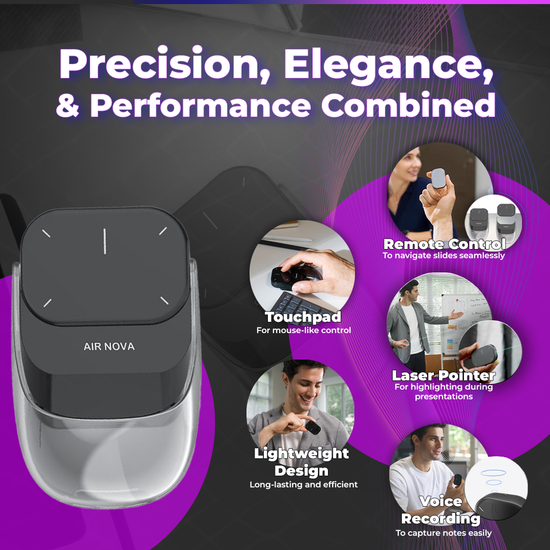 AirGlide Souris Aérienne Bluetooth | Pavé Tactile Sans Fil & Pointeur Laser pour un Contrôle Transparent