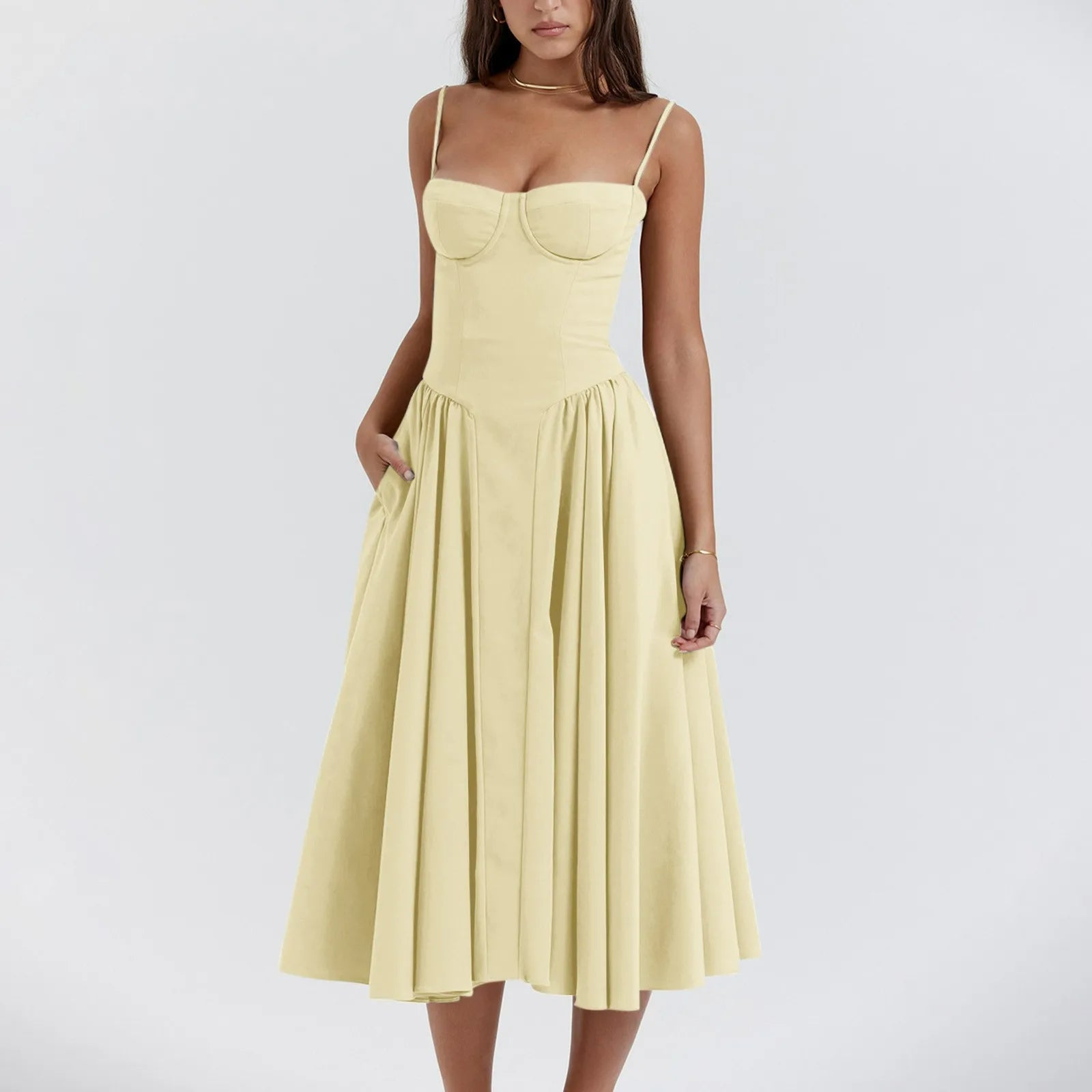 Robe Midi Cocktail Corset Mignonne Odette