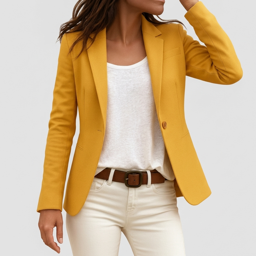 Blazer Femme Coupe Ajustée Veste Élégante de Bureau