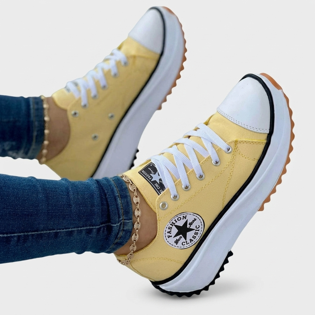 Baskets Femme Décontractées Chaussures Confortables à Lacets Quotidiennes