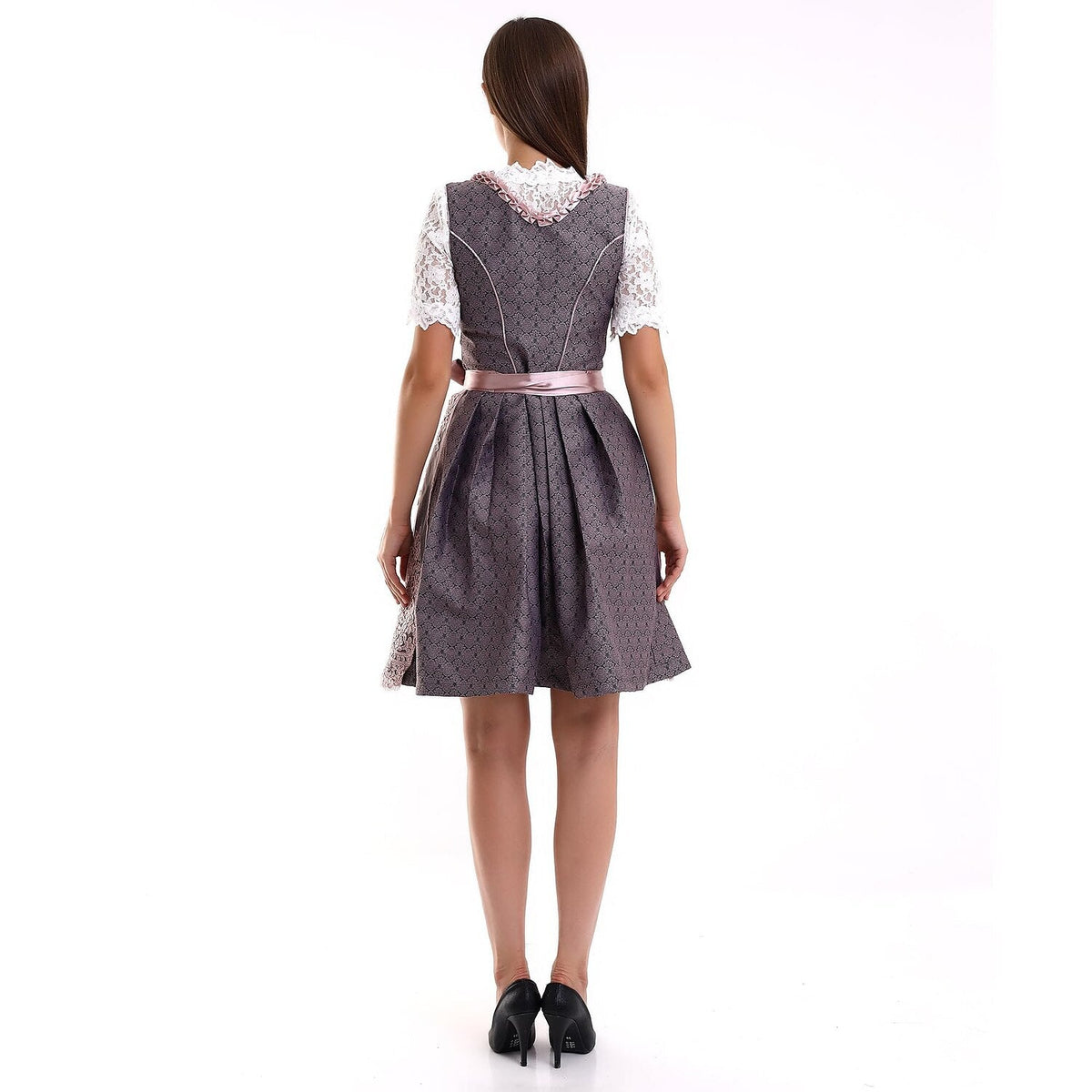 Ensemble de Dirndl brodé en lilas pour Oktoberfest