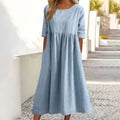 Maikee™ - Robe en coton avec col rond et poches
