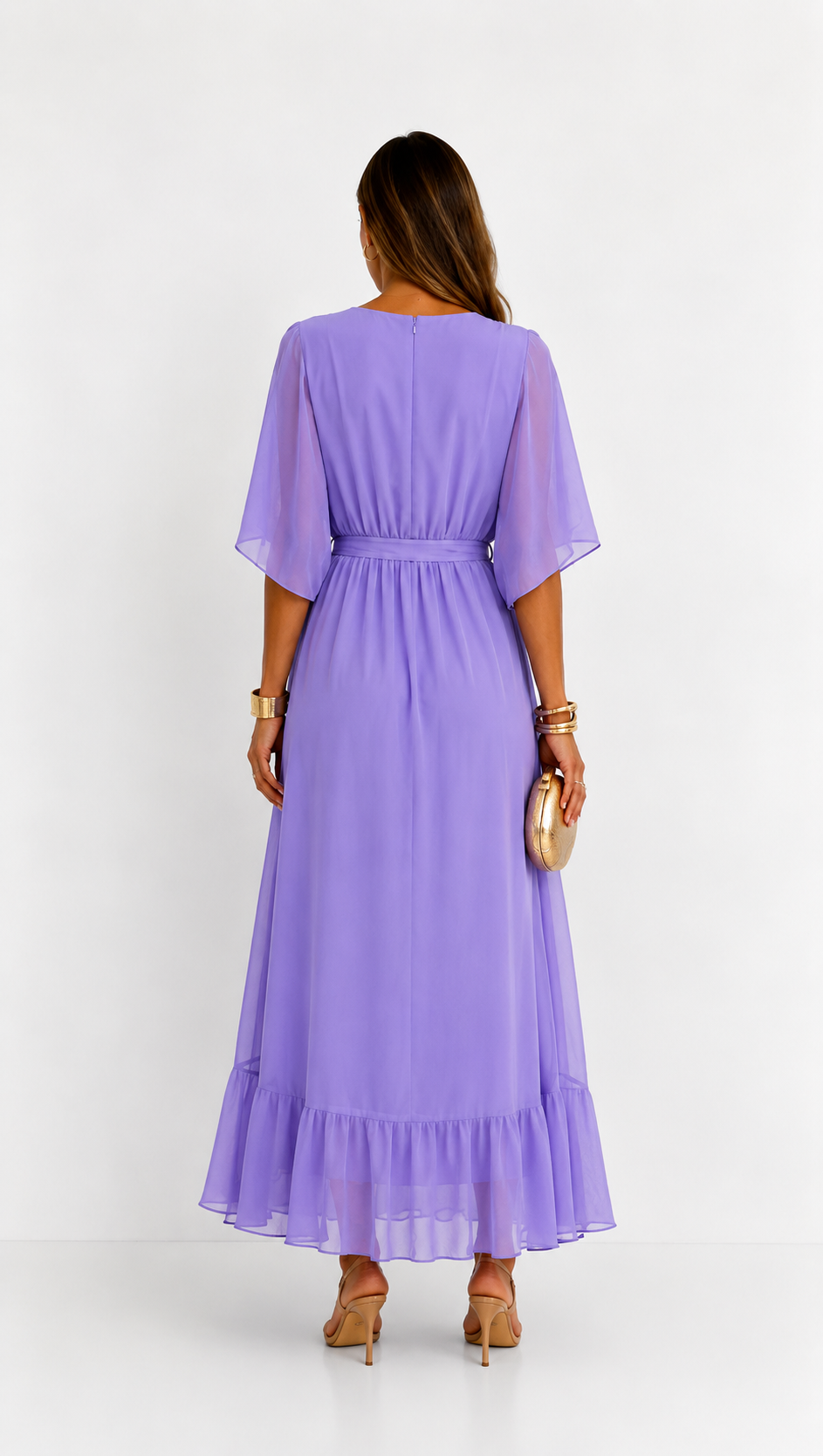 MOREAU LYON | ROBE EN CHIFFON À ENVELOPPER POUR FEMMES