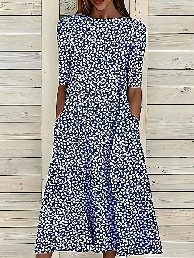 Sela™ – Robe Midi Fleurs Côtières